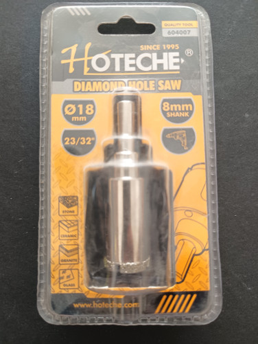 مته گردبر الماسی هوتچ (HOTECHE) با قطر ۱۸ میلیمتر شیشه و سرامیک کد محصول 604007 (قسطی)