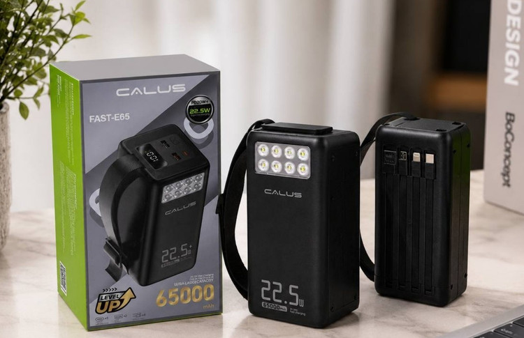 پاوربانک 65000 میلیآمپر کالوس مدل Fast‑E65 – قدرت بینهایت در سفر