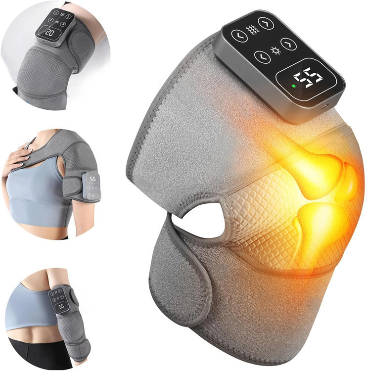 3-in-1 Heating and Vibrating Massager Knee Brace (Model AM-11)