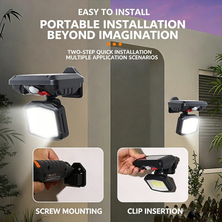 Rechargeable solar wall light model 670 چراغ دیواری خورشیدی شارژی مدل 670