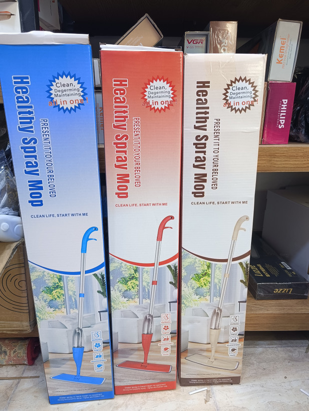 تی اسپری Healthy Spray Mop دسته بلند؛ نظافت آسان و ضدعفونیکننده (مناسب سرامیک و پارکت) Healthy Spray Mop Long Handle; Easy to Clean and Disinfect (Suitable for Ceramic and Parquet)
