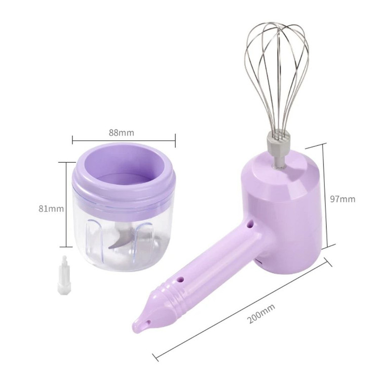 Multifunctional Cordless Rechargeable Blender and Chopper Mini Portable Mixer and Food Processor with USB Charging