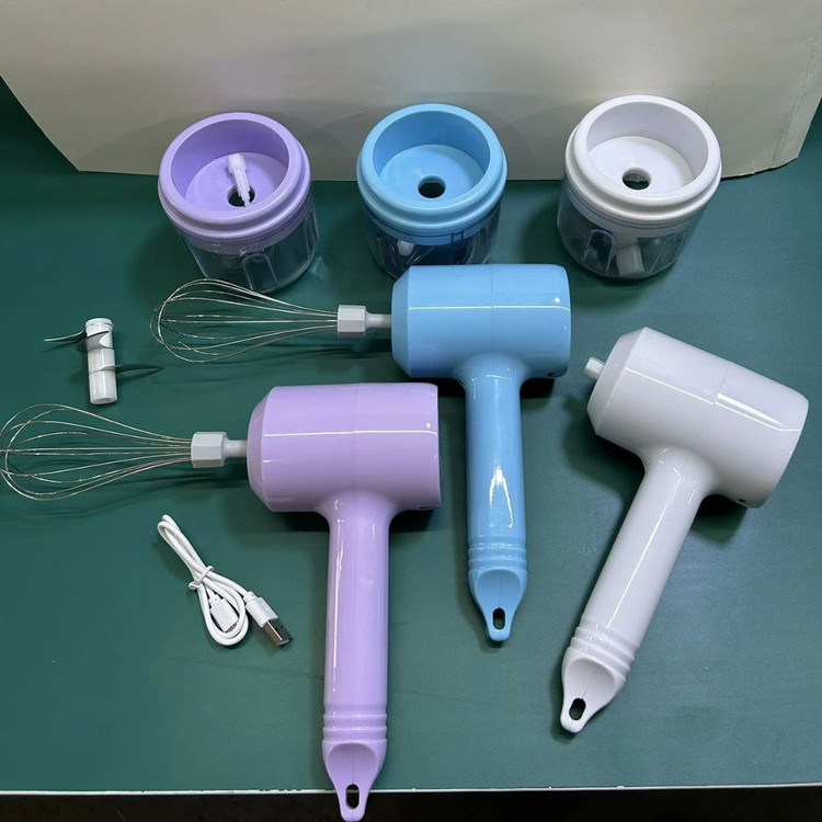 Multifunctional Cordless Rechargeable Blender and Chopper Mini Portable Mixer and Food Processor with USB Charging