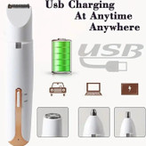 دستگاه اصلاح 4 کاره زنانه شارژی USB اصلاح ابرو، رفع موهای زائد بدن، صورت و بینی (مدل 4-in-1)