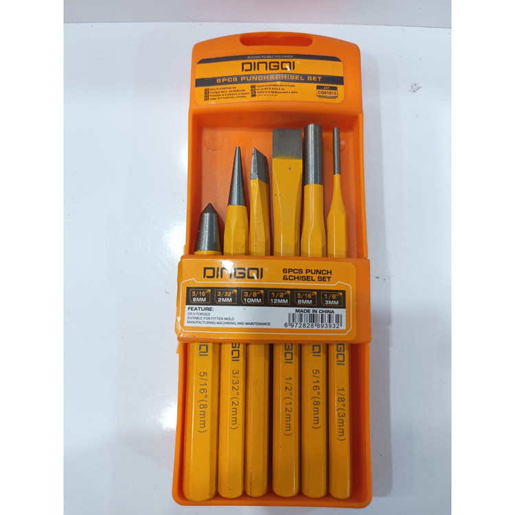 ست 6 تکه سنبه فولادی پانچ و اسکنه حرفهای DINGQI مدل CG01012