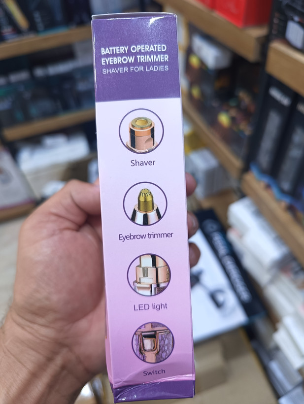 دستگاه مو زن و اصلاح ابرو بانوان ۲ کاره شارژی (مدل HX-201) Rechargeable 2-function hair and eyebrow trimmer for women (model HX-201)